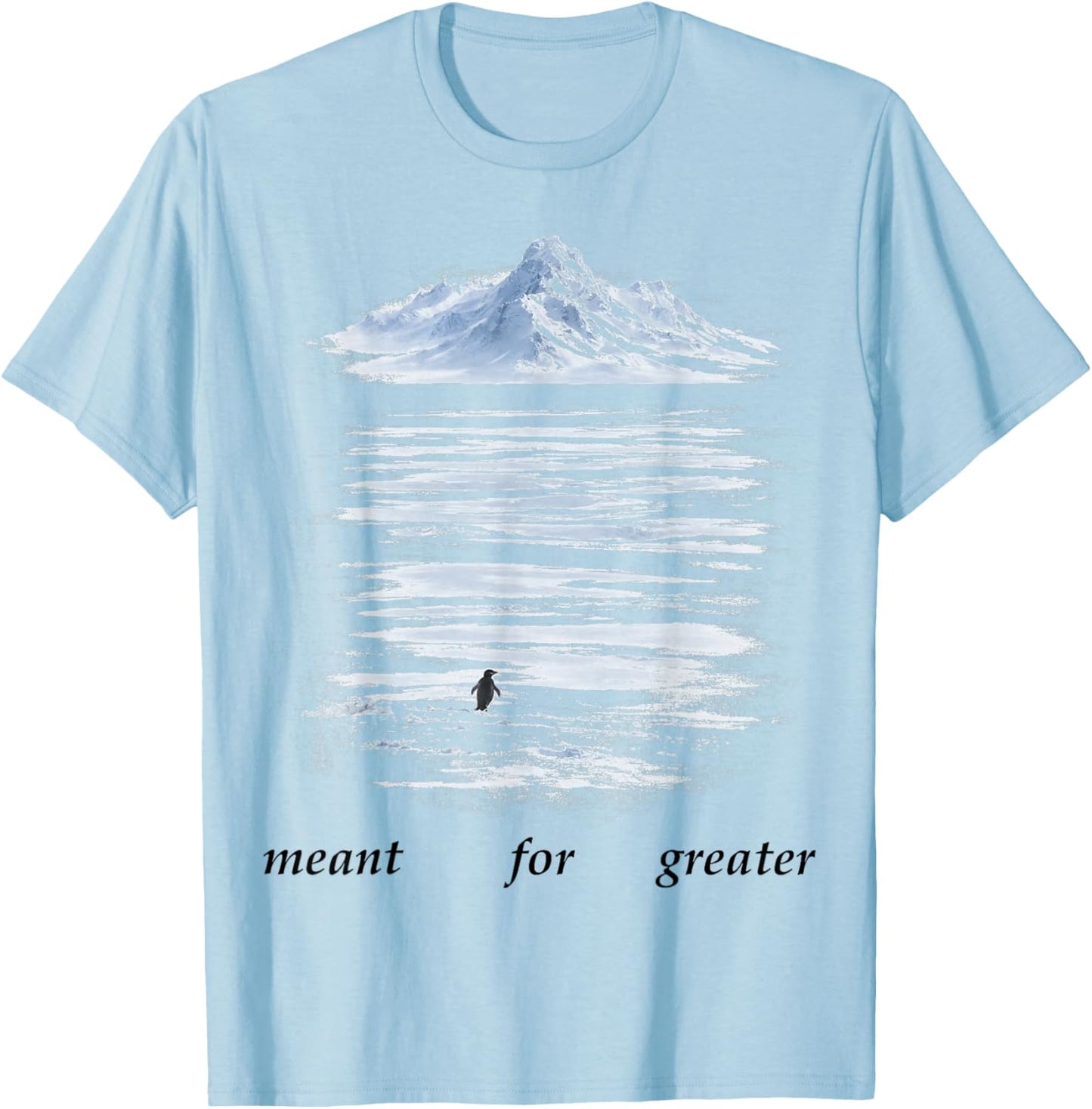 But Why Penguin Sad Penguin Mountains But Why? Meme T-Shirt - T-Shirt | Light Blue