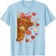 Valentine Highland Cow Coquette XOXO Howdy Western T-Shirt - T-Shirt | Light Blue