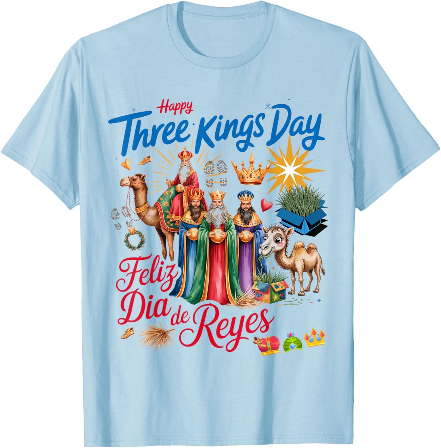 Three Kings Day Costume Idea for Kids & Día De Los Reyes T-Shirt - T-Shirt | Light Blue