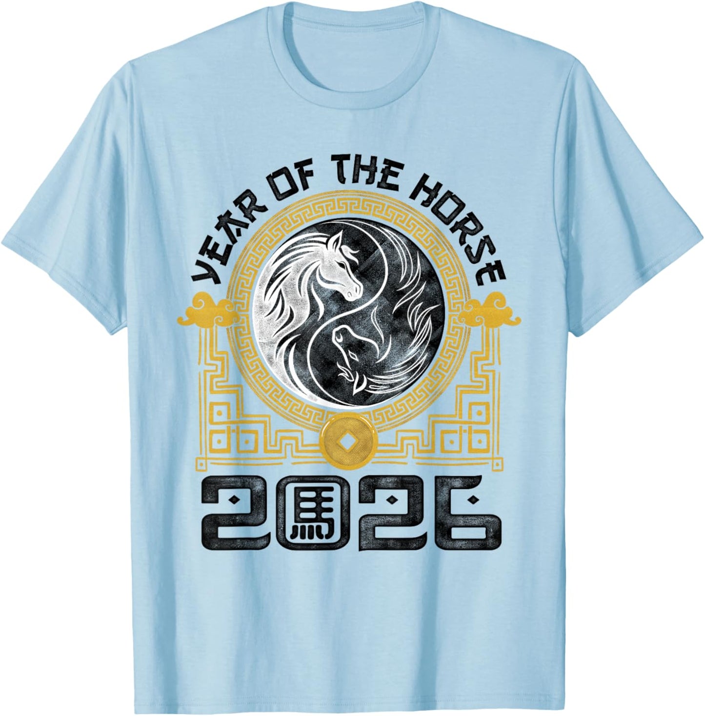 2026 Year of The Horse Chinese Zodiac Chinese New Year T-Shirt - T-Shirt | Light Blue