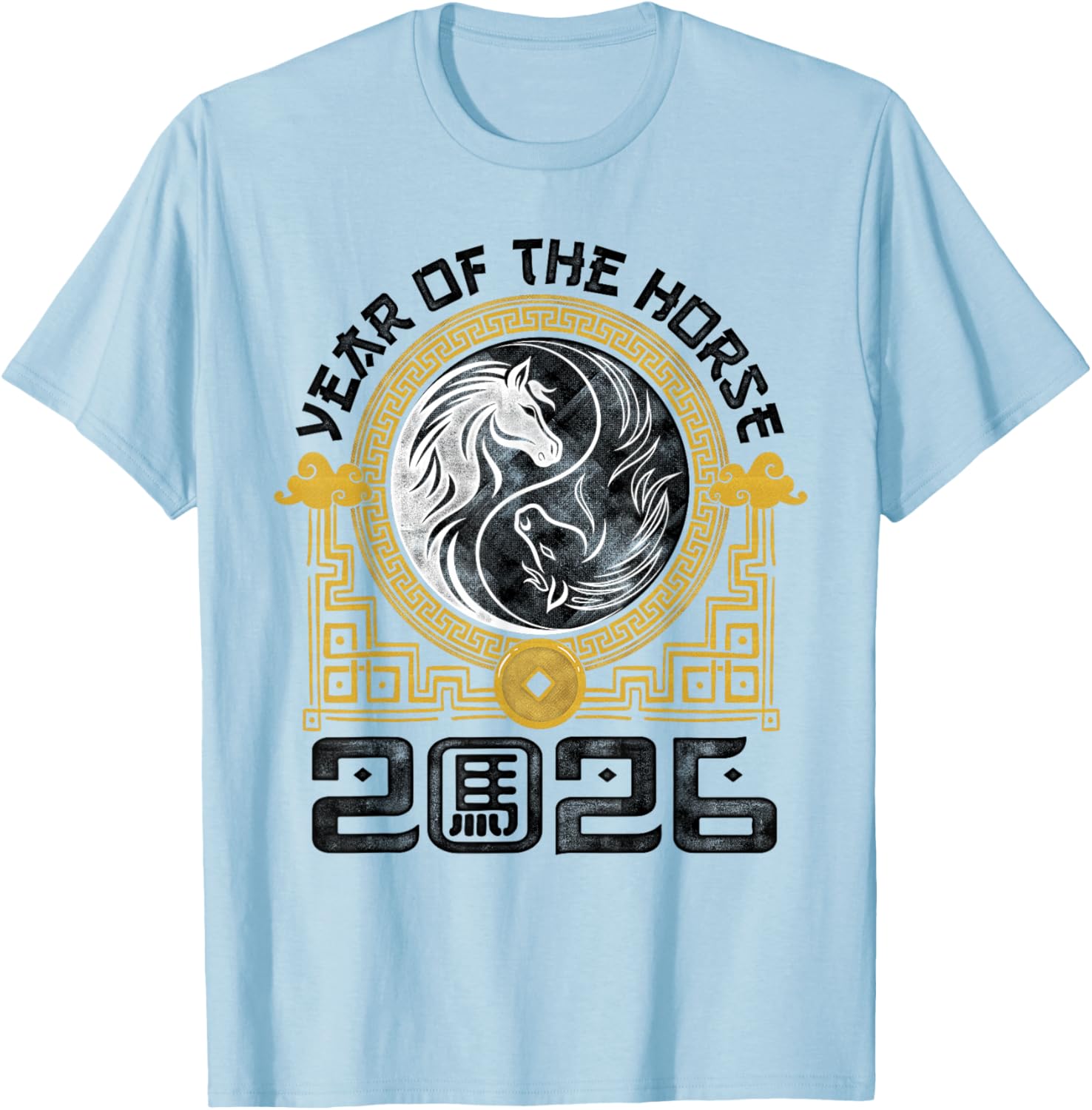 2026 Year of The Horse Chinese Zodiac Chinese New Year T-Shirt - T-Shirt | Light Blue