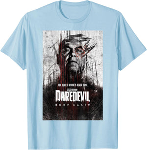 Marvel Daredevil: Born Again Season 1 Kingpin Poster T-Shirt - T-Shirt | Light Blue