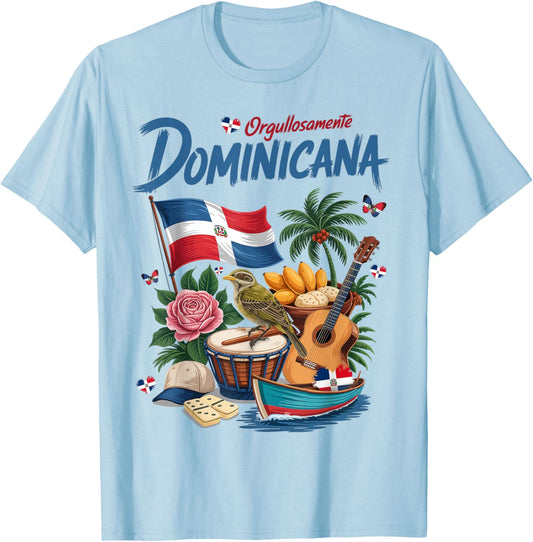 Dominicana Outfit Idea for Kids Dominican Republic Themed T-Shirt - T-Shirt | Light Blue