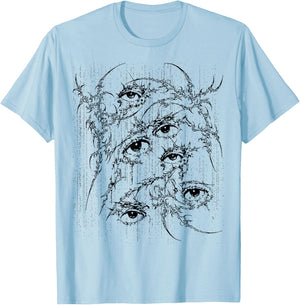 Grunge Eys y2k Goth Alt Sigilism Vintage Graphic T-Shirt - T-Shirt | Light Blue