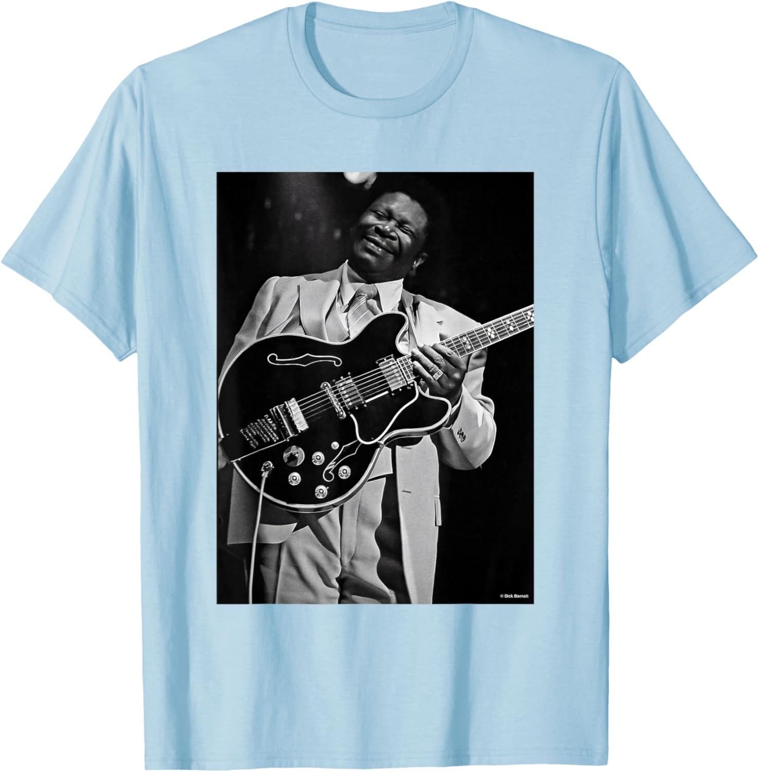B.B. King of The Blues Live LA 1979 By Dick Barnatt T-Shirt - T-Shirt | Light Blue