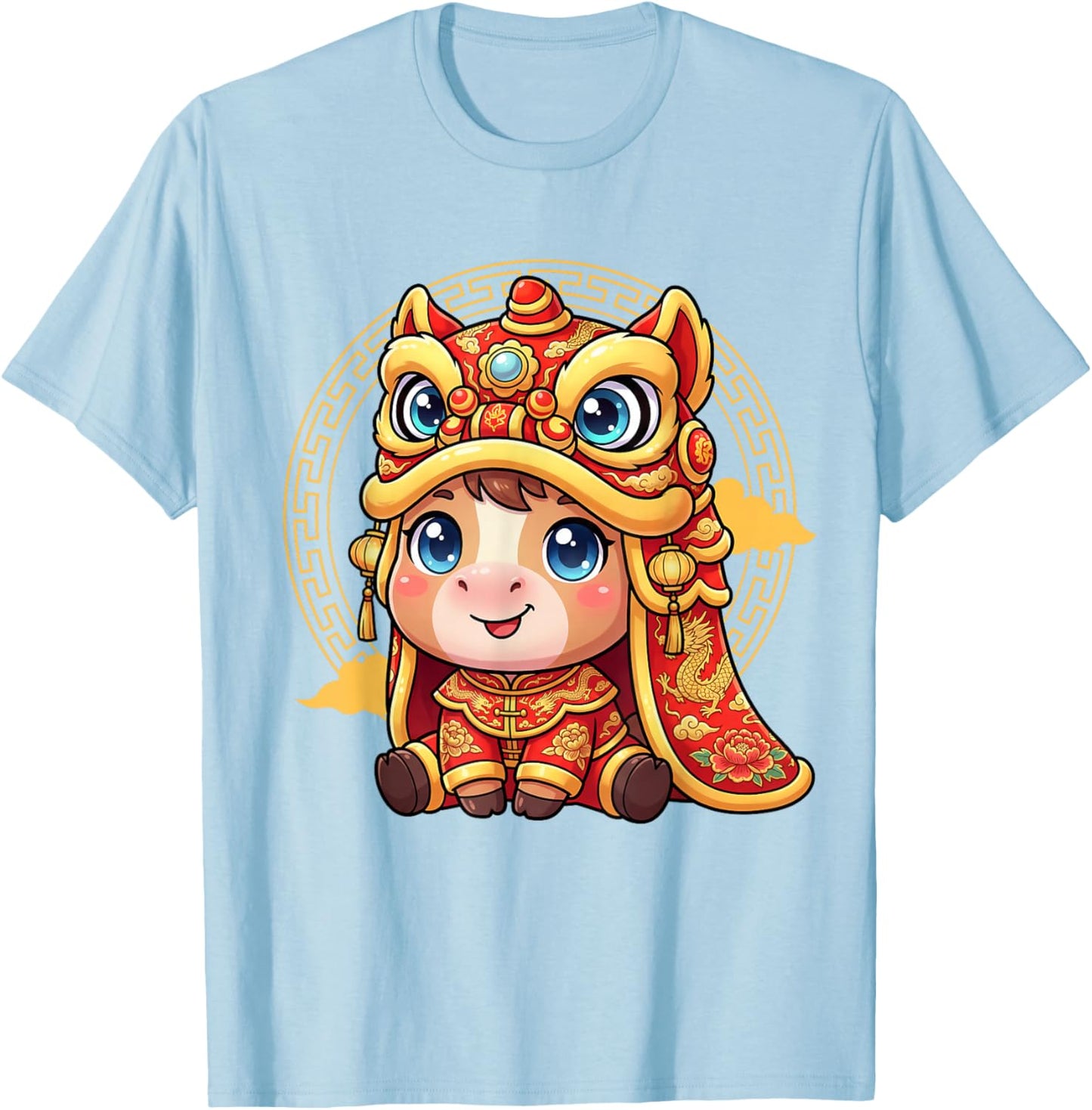Chinese New Year of The Horse 2026 Horse Zodiac Lunar Kids T-Shirt - T-Shirt | Light Blue