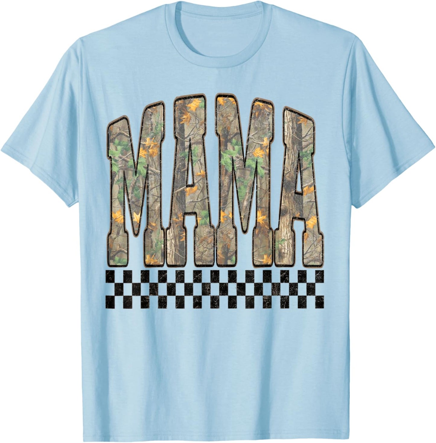 Hunting Mama Camo Western Vintage, Trendy Mom T-Shirt - T-Shirt | Light Blue
