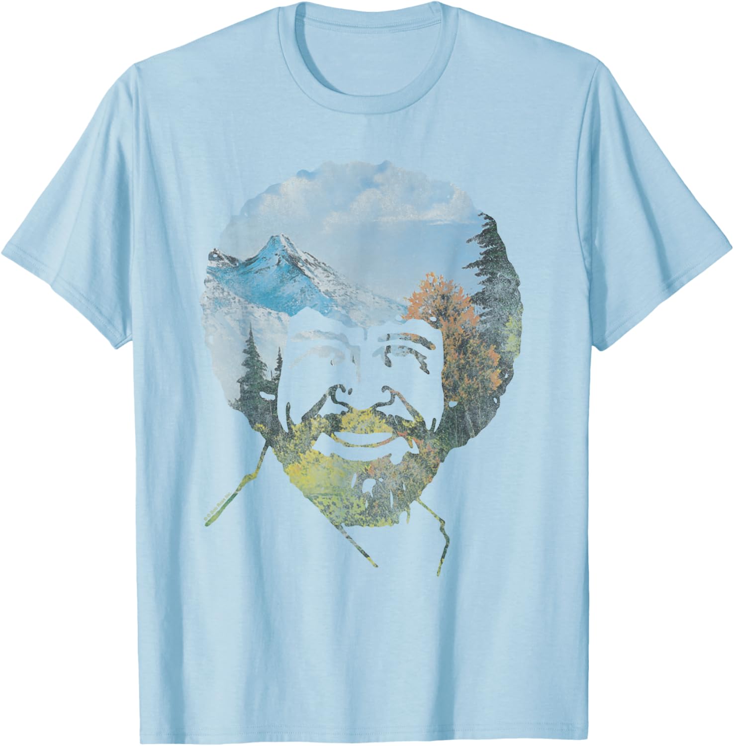 Bob Ross Valley Hair T-Shirt - T-Shirt | Light Blue