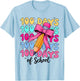 100 Days of School Coquette Bow 100th Day of School T-Shirt - T-Shirt | Light Blue