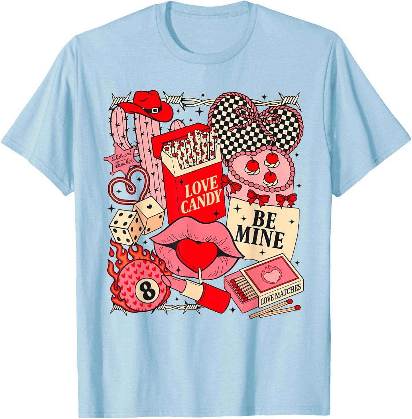 Valentines Howdy Western Life Cowboys Cowgirls Rodeo Country T-Shirt - T-Shirt | Light Blue
