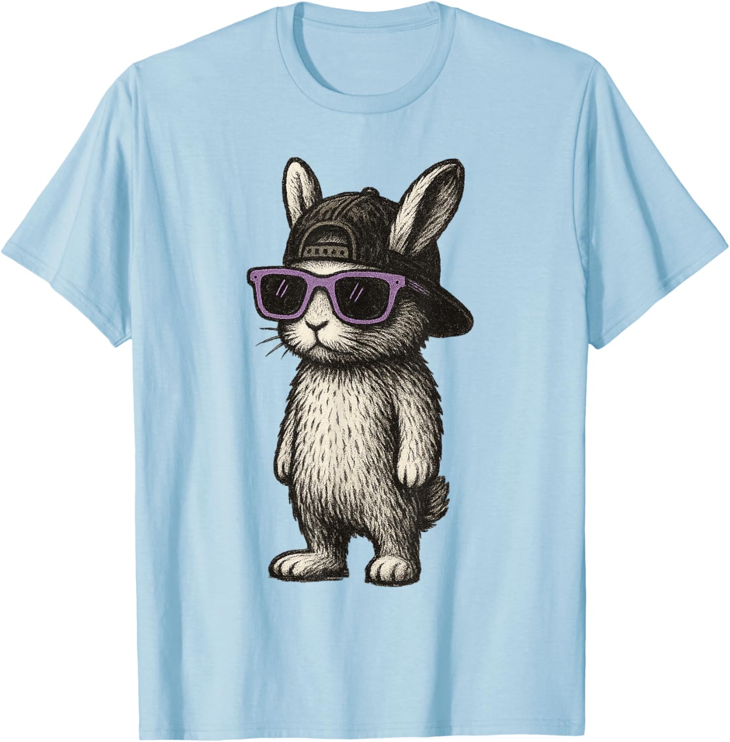 Bunny Easter Sunglasses Cap Easter Day for Boys Men Kids T-Shirt - T-Shirt | Light Blue