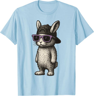 Bunny Easter Sunglasses Cap Easter Day for Boys Men Kids T-Shirt - T-Shirt | Light Blue
