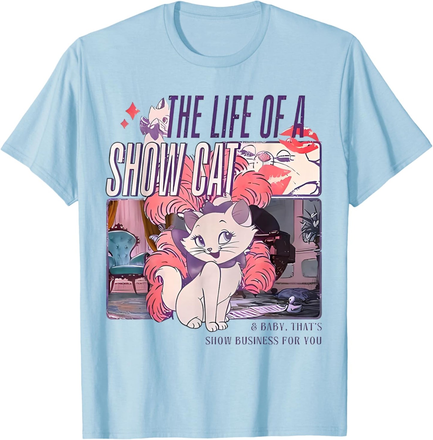 The Life of A ShowCat,Family Holiday Vacation Trip,Cat Lover T-Shirt - T-Shirt | Light Blue