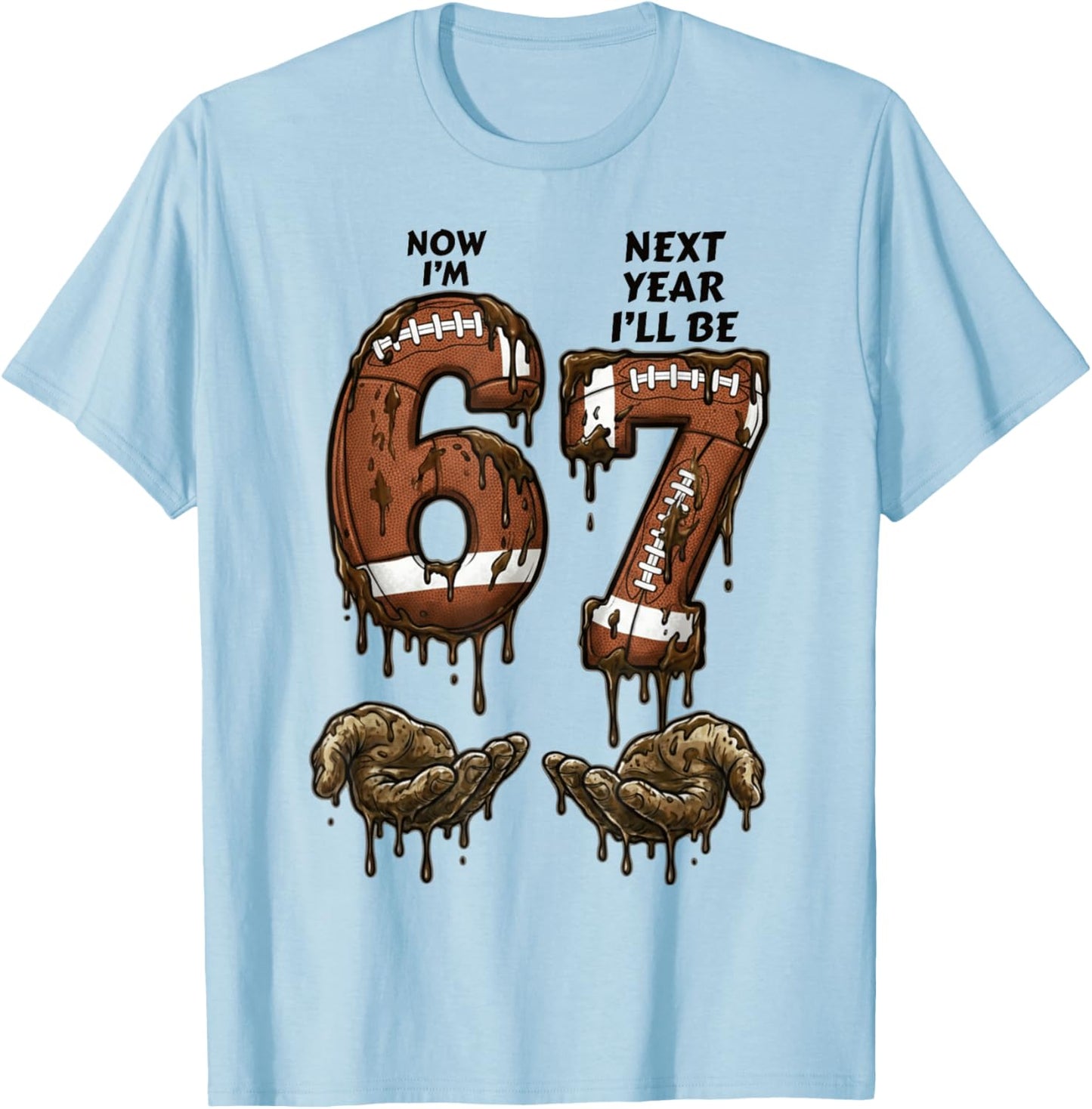 6th Birthday Boys Girls 6 7 Now I'm 6 Next Year I'll be 7 T-Shirt - T-Shirt | Light Blue