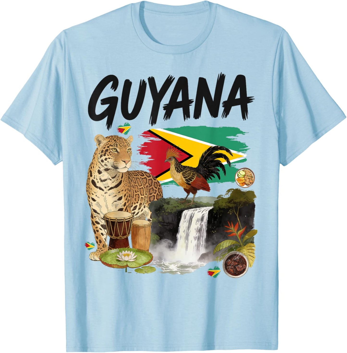 Guyana Flag Outfit Idea for Kids & Guyanese Roots T-Shirt - T-Shirt | Light Blue
