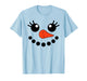 Cute Snowlady Snowman Face Christmas Matching Family Party T-Shirt