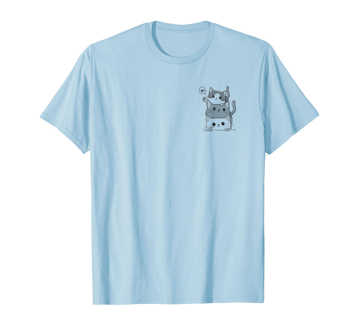 3 Funny Cats Cute Drawing Women Men Girl Boy Cat T-Shirt