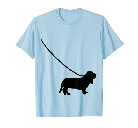 Bassett Hound on a Leash - Dog Mom Dad Cute Funny T-Shirt