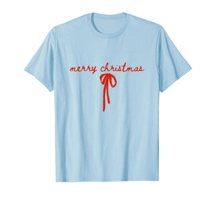 Coquette Bow Christmas Merry Christmas Xmas Family Pajama T-Shirt