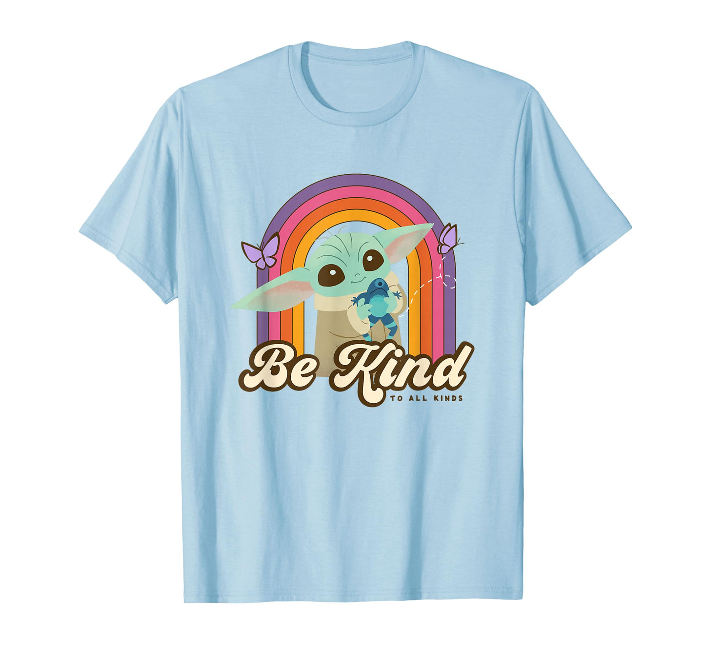 Star Wars The Mandalorian Grogu Be Kind Retro Rainbow T-Shirt