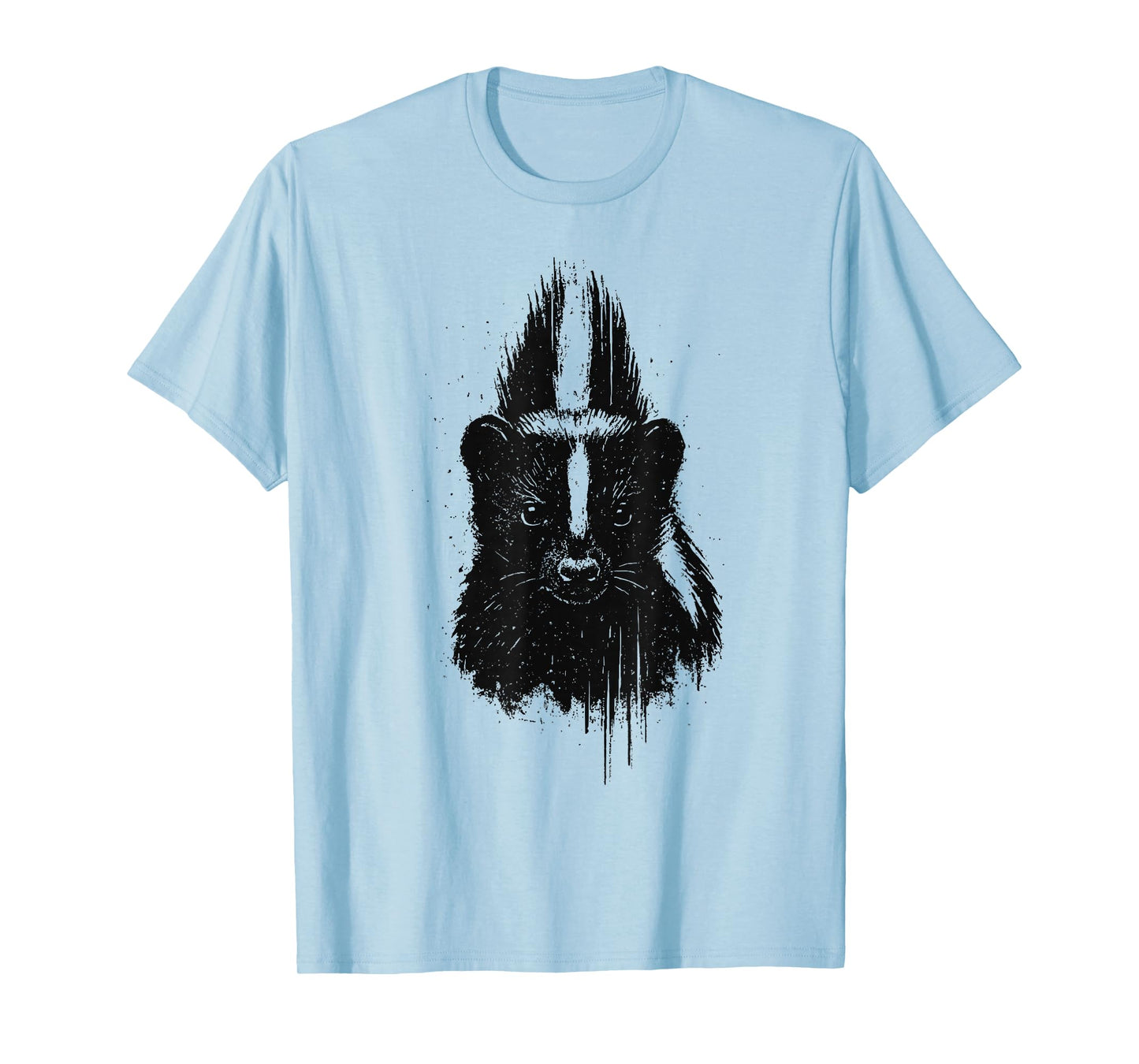 Skunk Ink Art Grunge Aesthetic Forest Animal Nature Portrait T-Shirt
