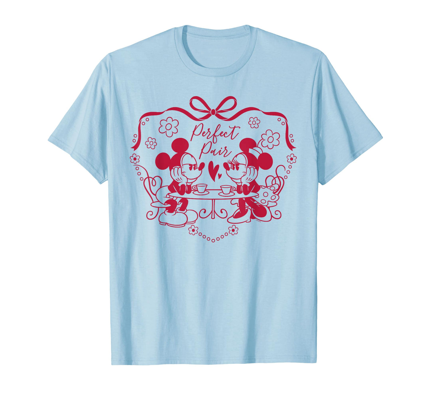 Disney Mickey & Minnie Perfect Pair Coquette Valentine's Day T-Shirt