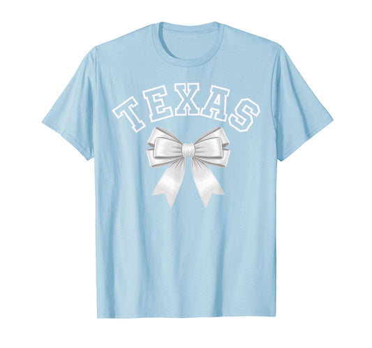 Texas Coquette Bow Hometown Pride for Women Girls T-Shirt