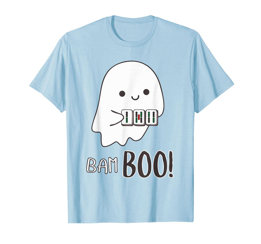 Halloween Ghost Playing Mahjong Spooky Bam Boo Funny Costume T-Shirt
