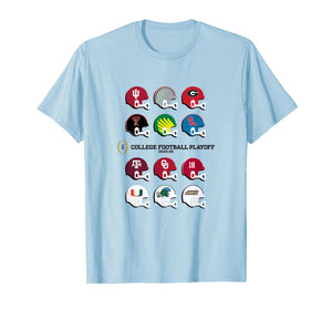 2025 College Football Playoff Tournament 12 Team Helmets T-Shirt