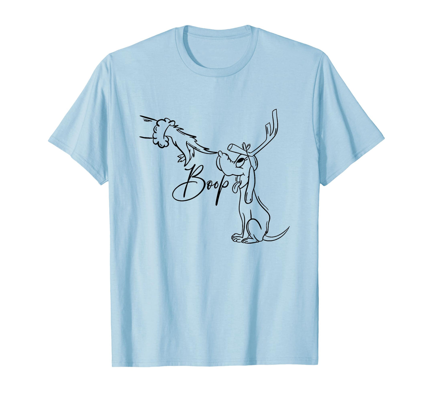Boop Dog with Antlers Santa Hand Christmas T-Shirt