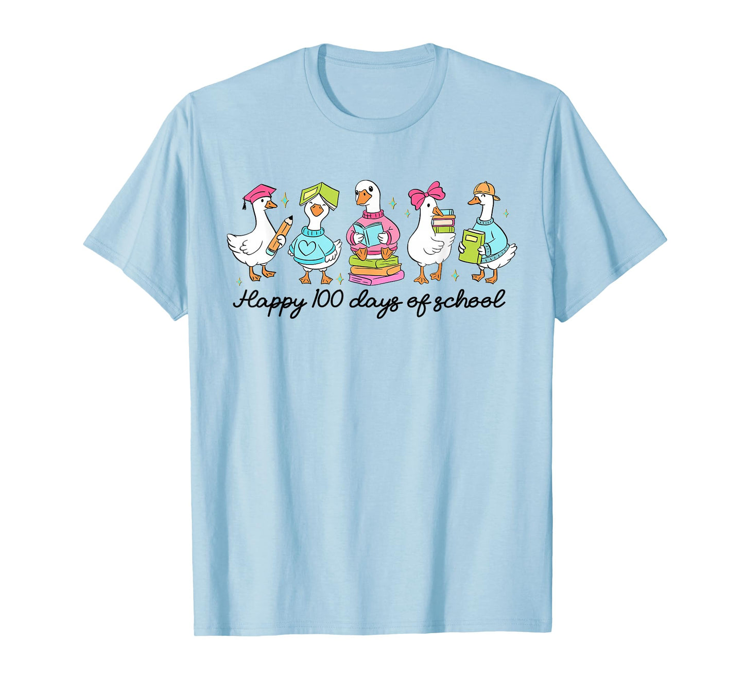 Happy 100 Days of School Goose 100th Day of School Teacher T-Shirt