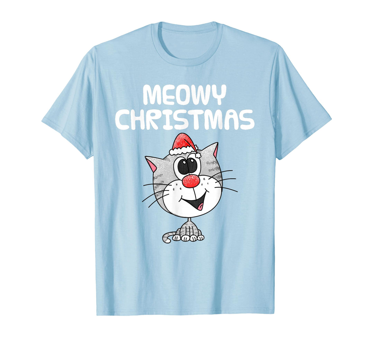 Meowy Christmas Cute Cat Xmas Funny T-Shirt