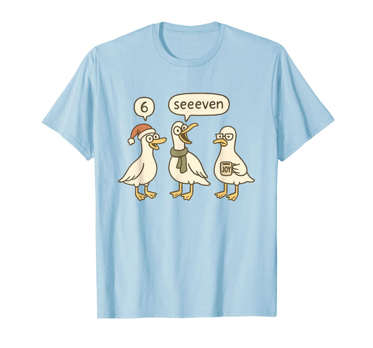 Women Funny 6 7 Christmas Teacher Holiday Geese Six Seven T-Shirt