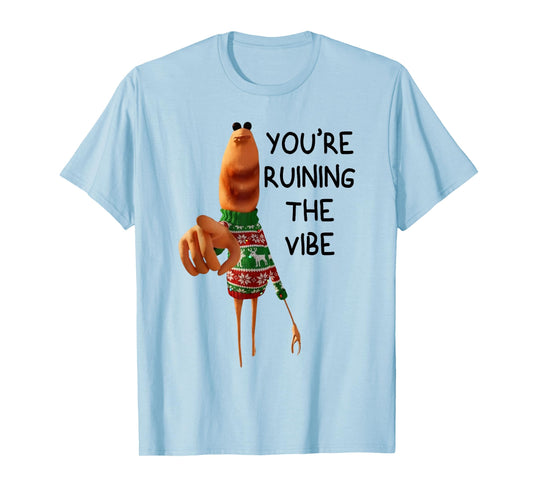 Funny Marcus The Worm You're Ruining The Vibe Christmas Meme T-Shirt