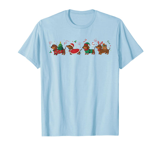Funny Weenie Dog Dachshund Christmas Cute Merry Xmas Holiday T-Shirt