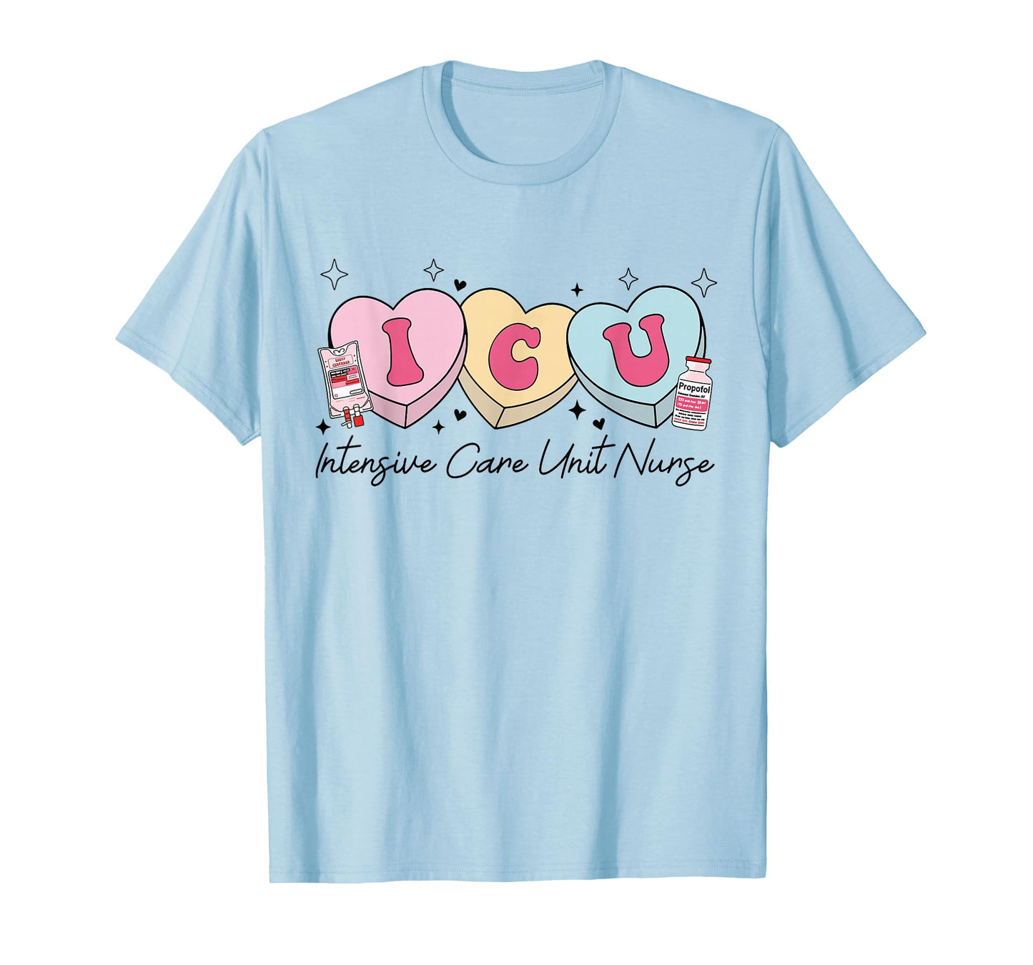 Shirt Intensive Care Unit Nurse Heart T-Shirt