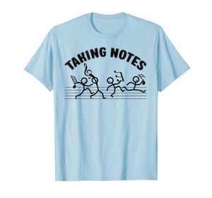 Funny Music Teacher Taking Notes Musical Clef Musician Pun T-Shirt