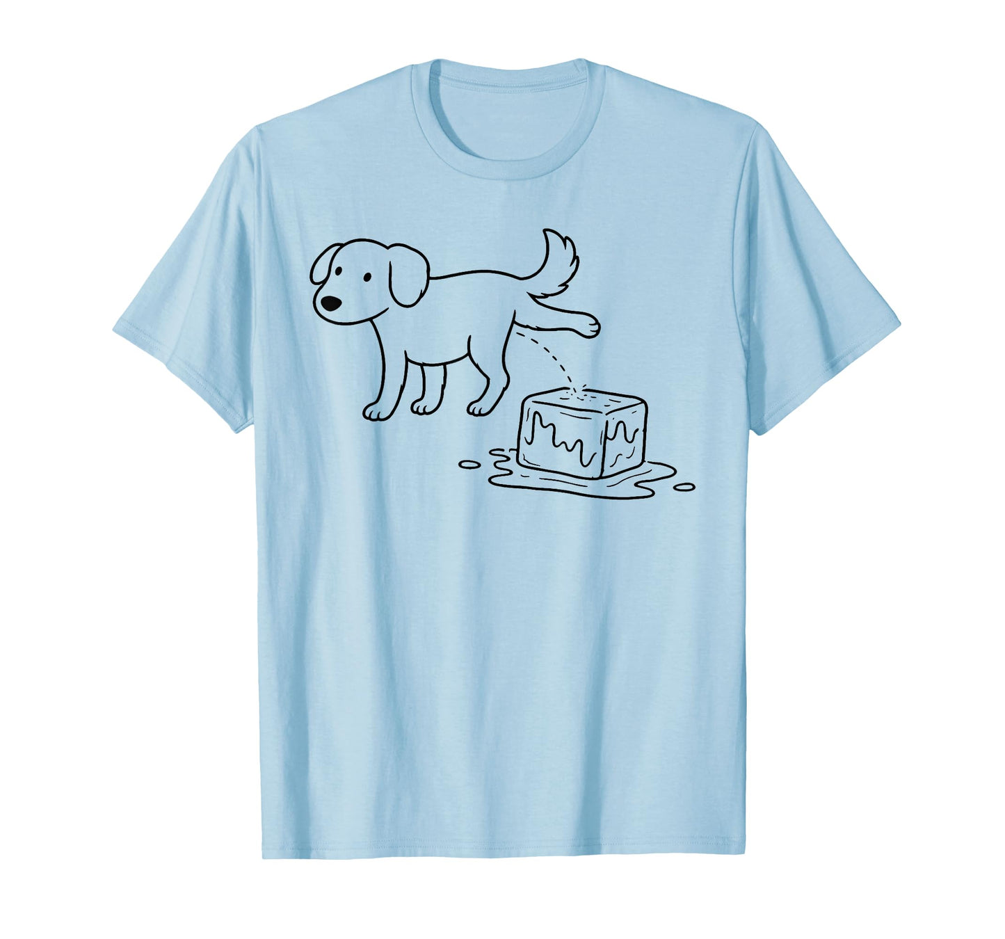 Dog Ice Funny Dog Humor Line Art T-Shirt