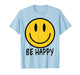 Be Happy 70s 80s Yellow Smile Face Happy Smiling Face Kids T-Shirt