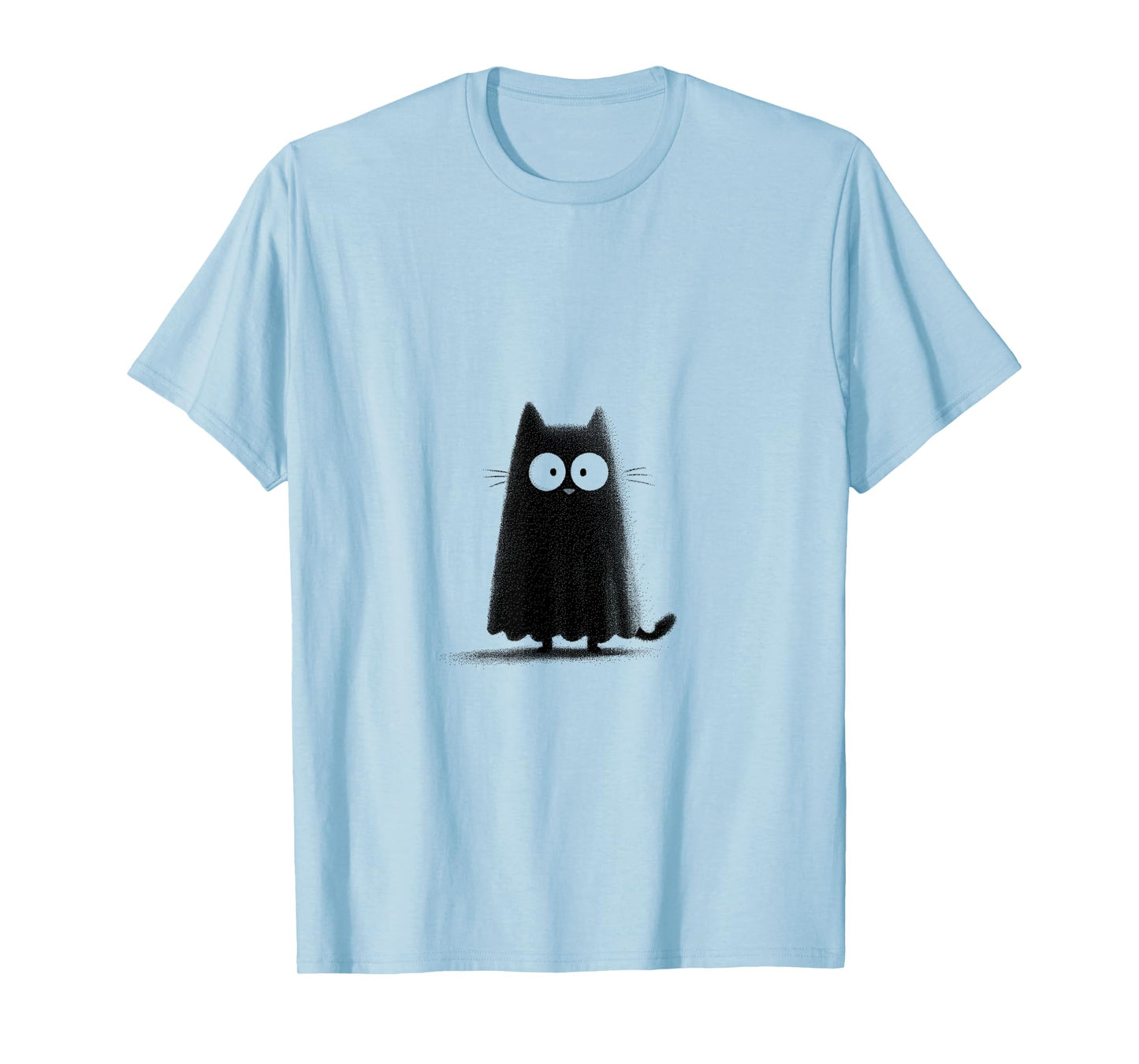 Goth Cat Ghost Halloween Cute Spooky Art T-Shirt