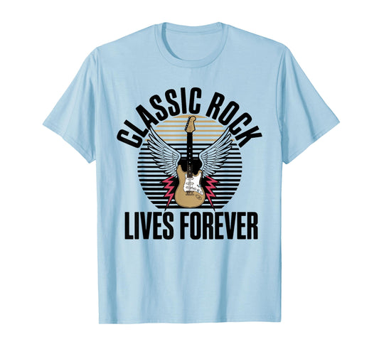 Classic Rock Lives Forever Guitar Wings T-Shirt