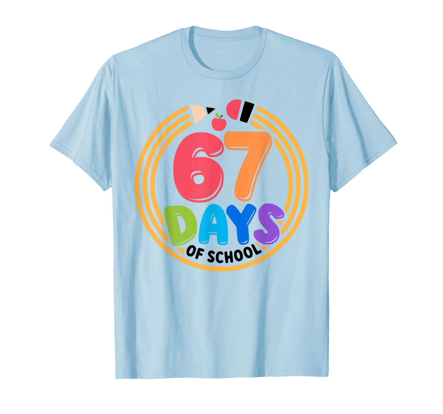 67 Meme 67th Day of School Teacher Kids Funny Six Seven Cool T-Shirt