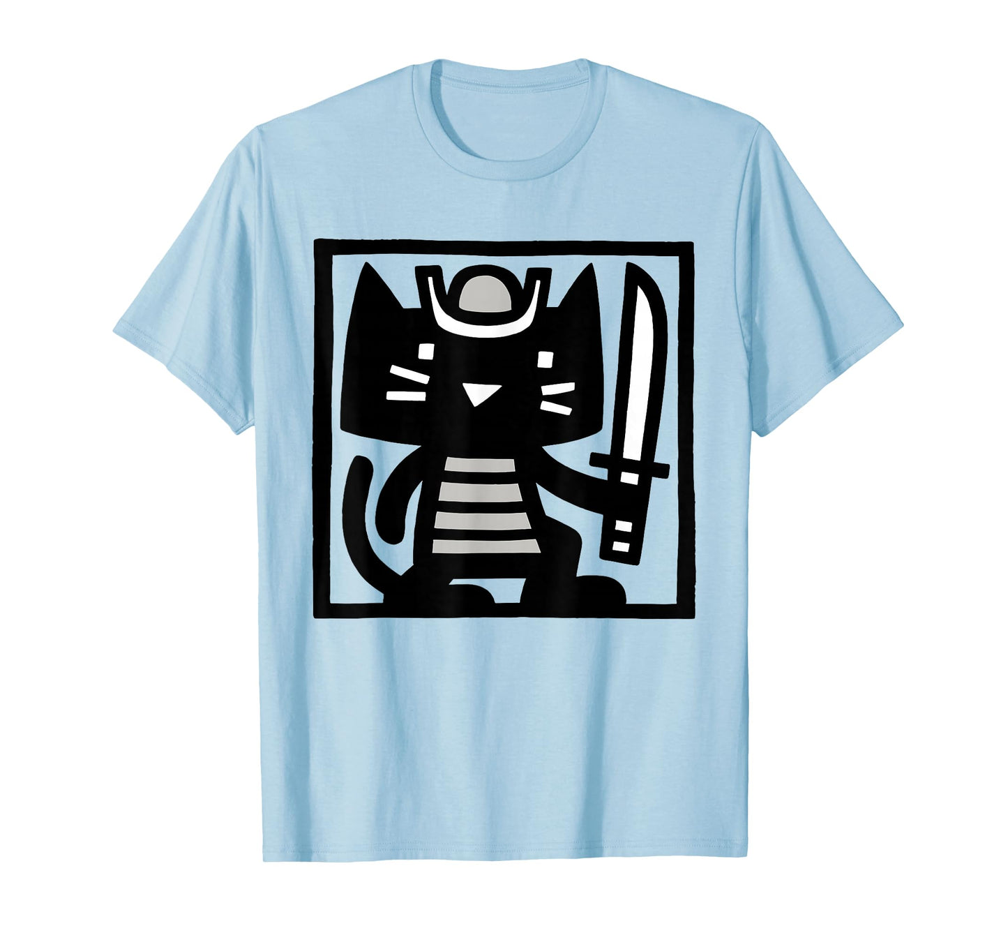 Samurai Cat Illustration – Warrior Cat with Sword T-Shirt