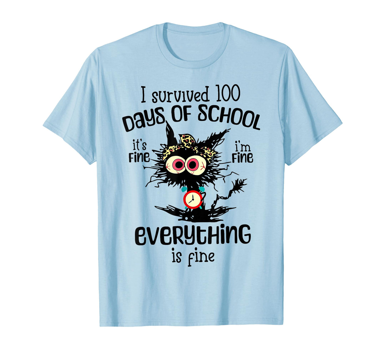 I Survived 100 Days of School Funny Teacher Boys Girls Kids T-Shirt
