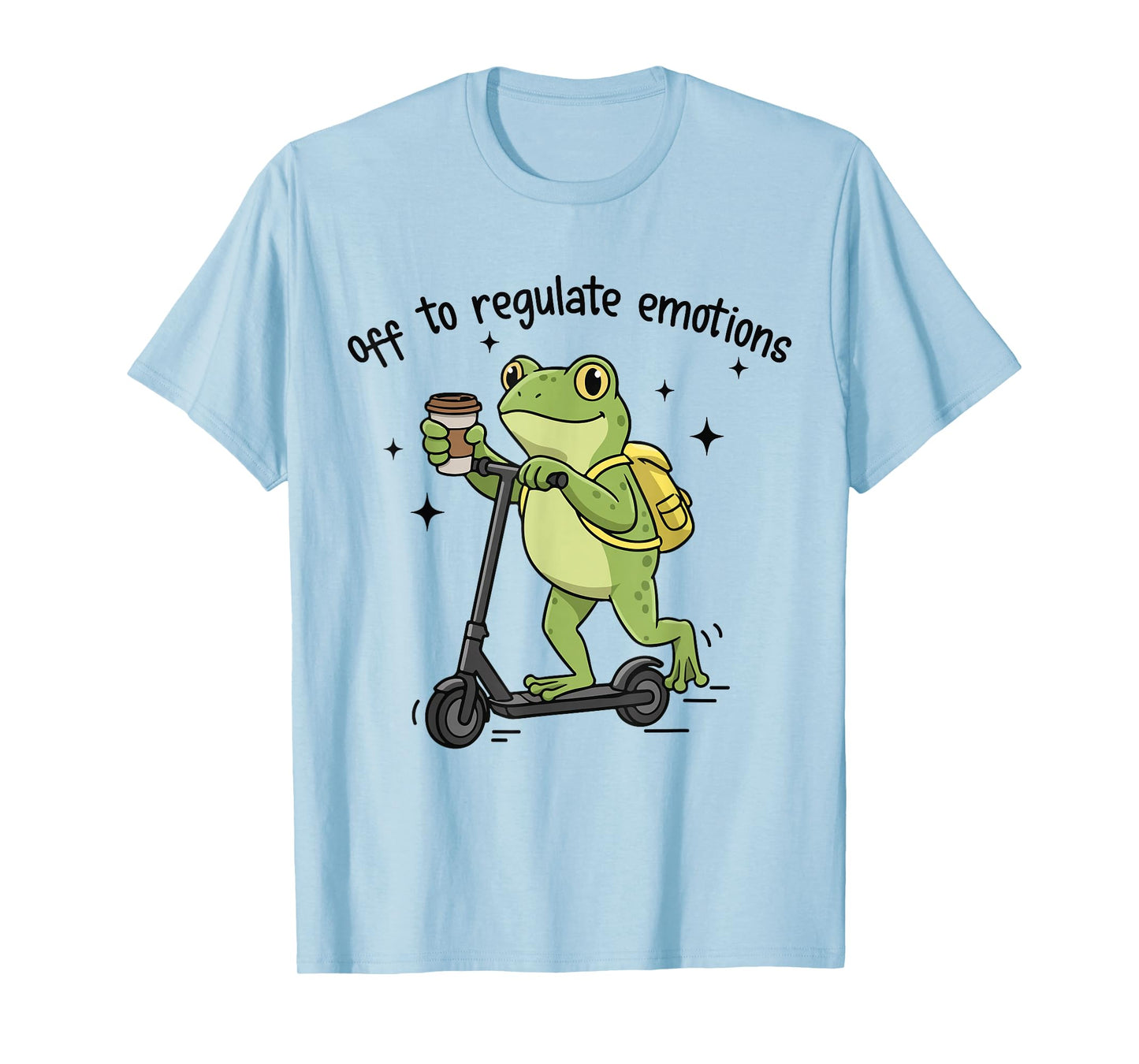 Off to Regulate Emotions Funny Frog On Scooter T-Shirt