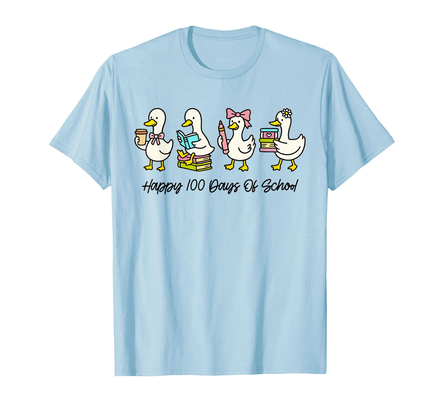 Happy 100 Days of School Goose Teacher Kid 100th Day Smarter T-Shirt