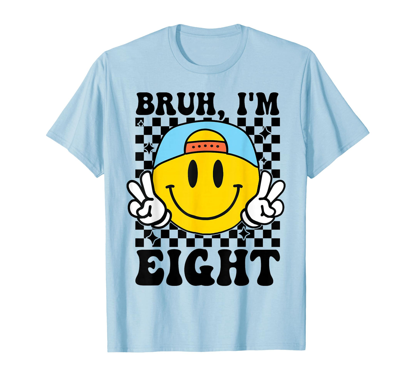 Bruh I'm Eight 8 8th Birthday Groovy Boys Girls 8 Years Old T-Shirt