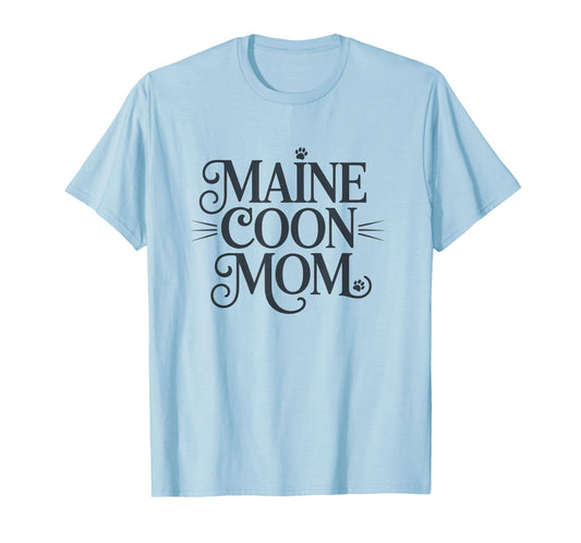 Minimalist Maine Coon Cat Mom Design for Cat Enthusiasts T-Shirt
