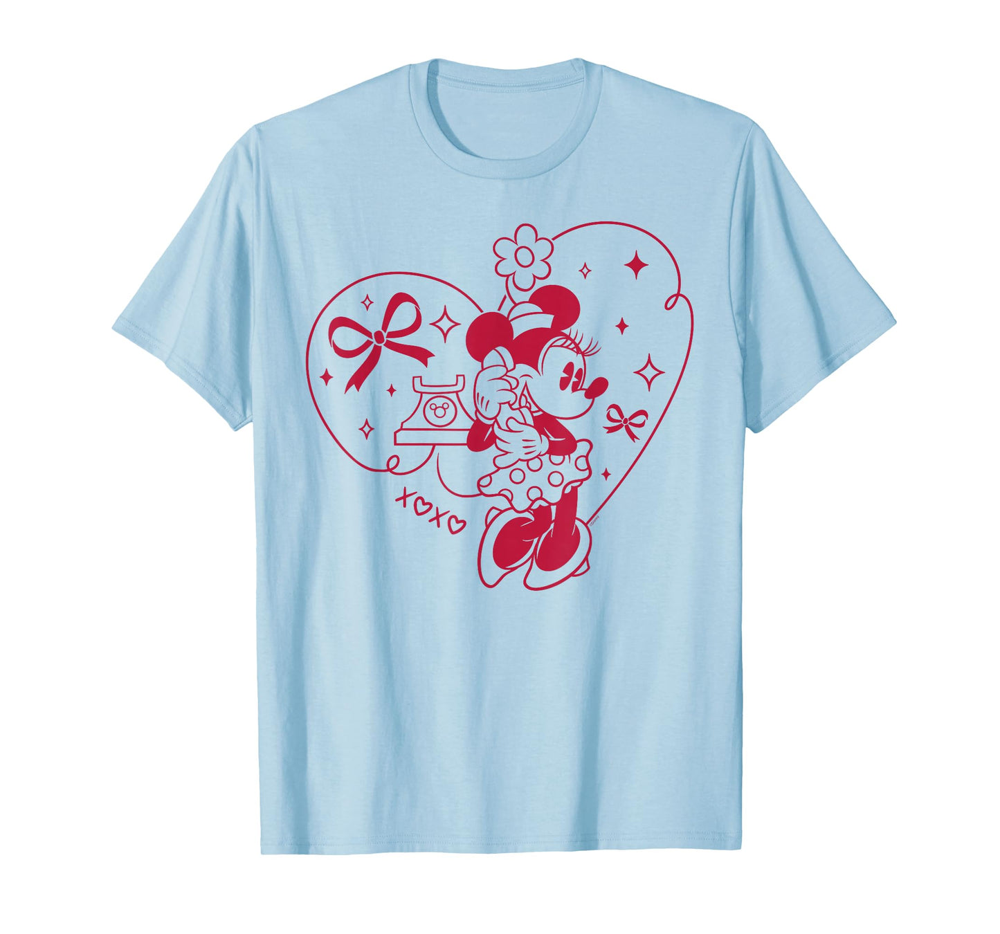 Disney Minnie Mouse XOXO Heart Coquette Valentine's Day T-Shirt