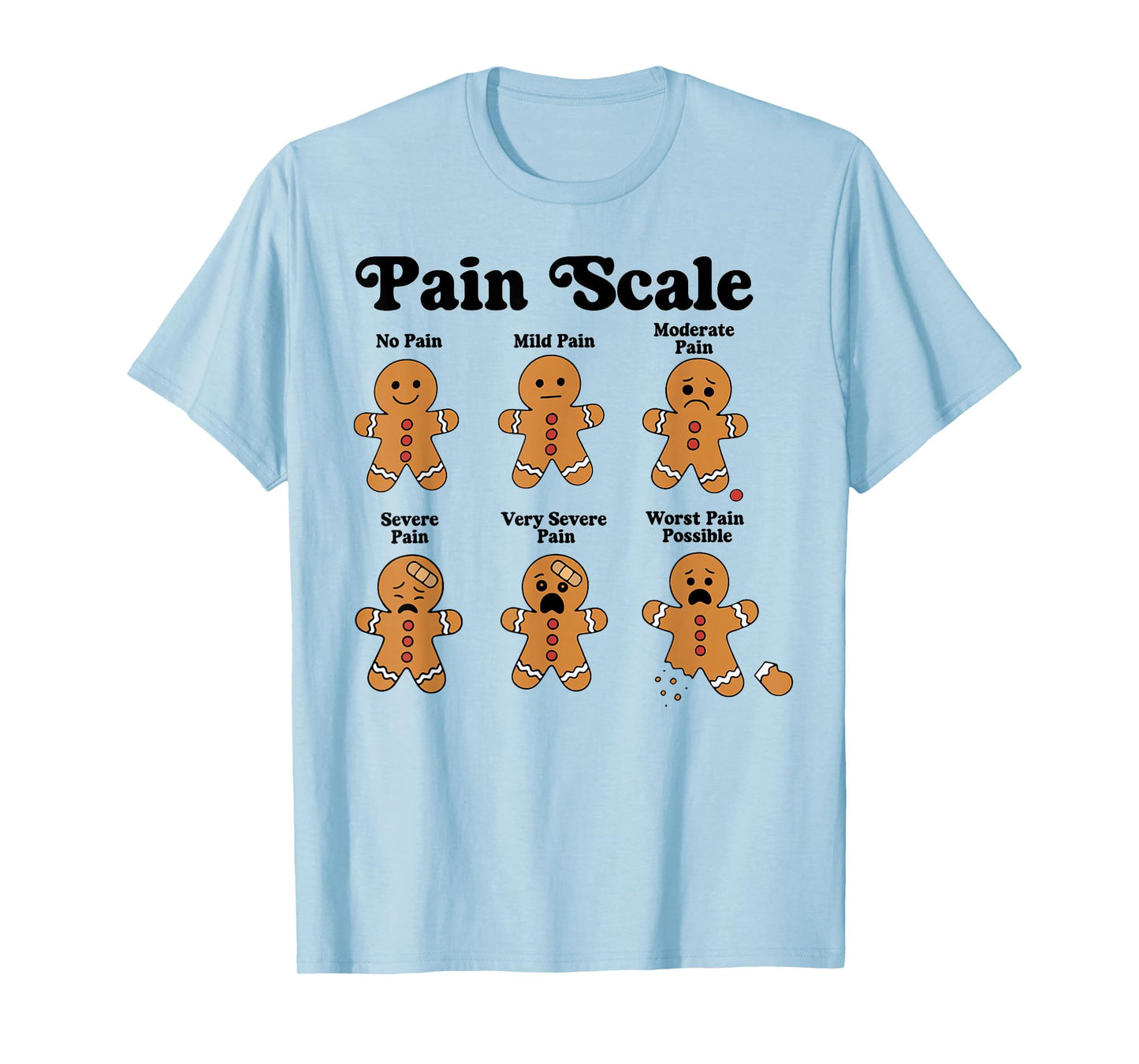 Pain Scale Funny Gingerbread Man Christmas Nurse Holiday Men T-Shirt